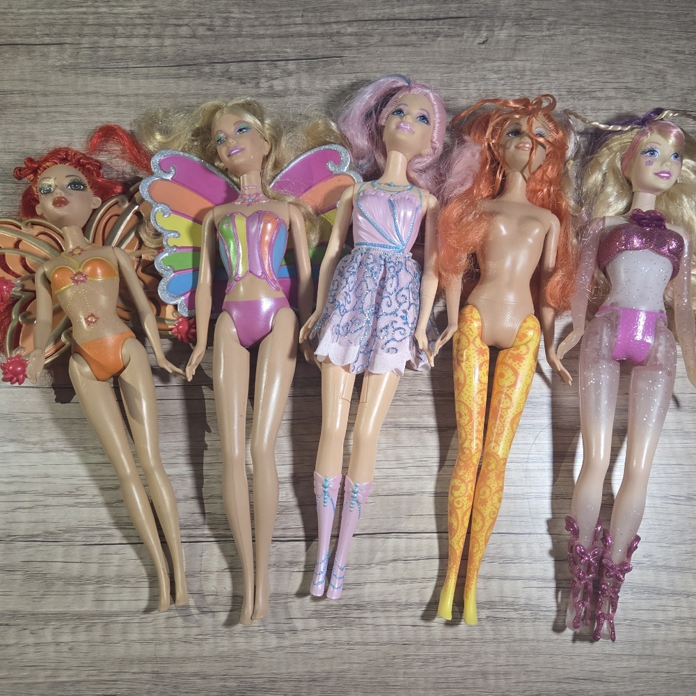 Lot Of 5 Fairytopia Barbies